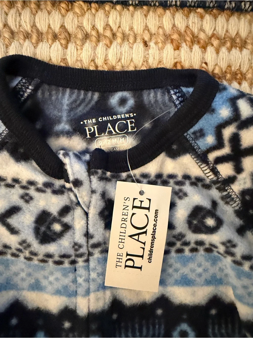 The Children's Place 9-12M Hanukkah Fleece Footed Zip Sleeper Pajamas